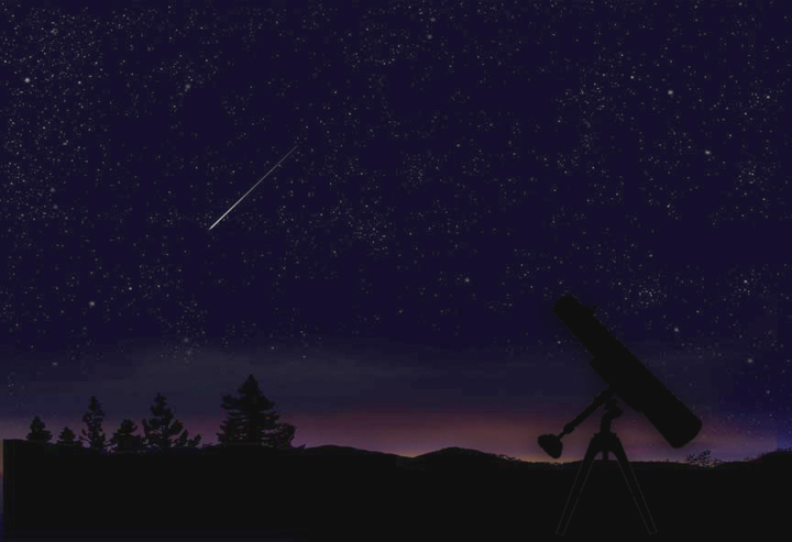 meteorite in sky